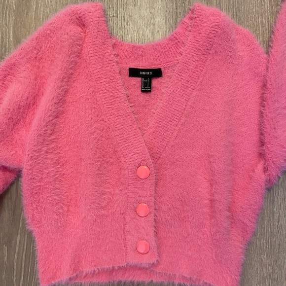 NWOT fuzzy pink sweater - Picture 2 of 5